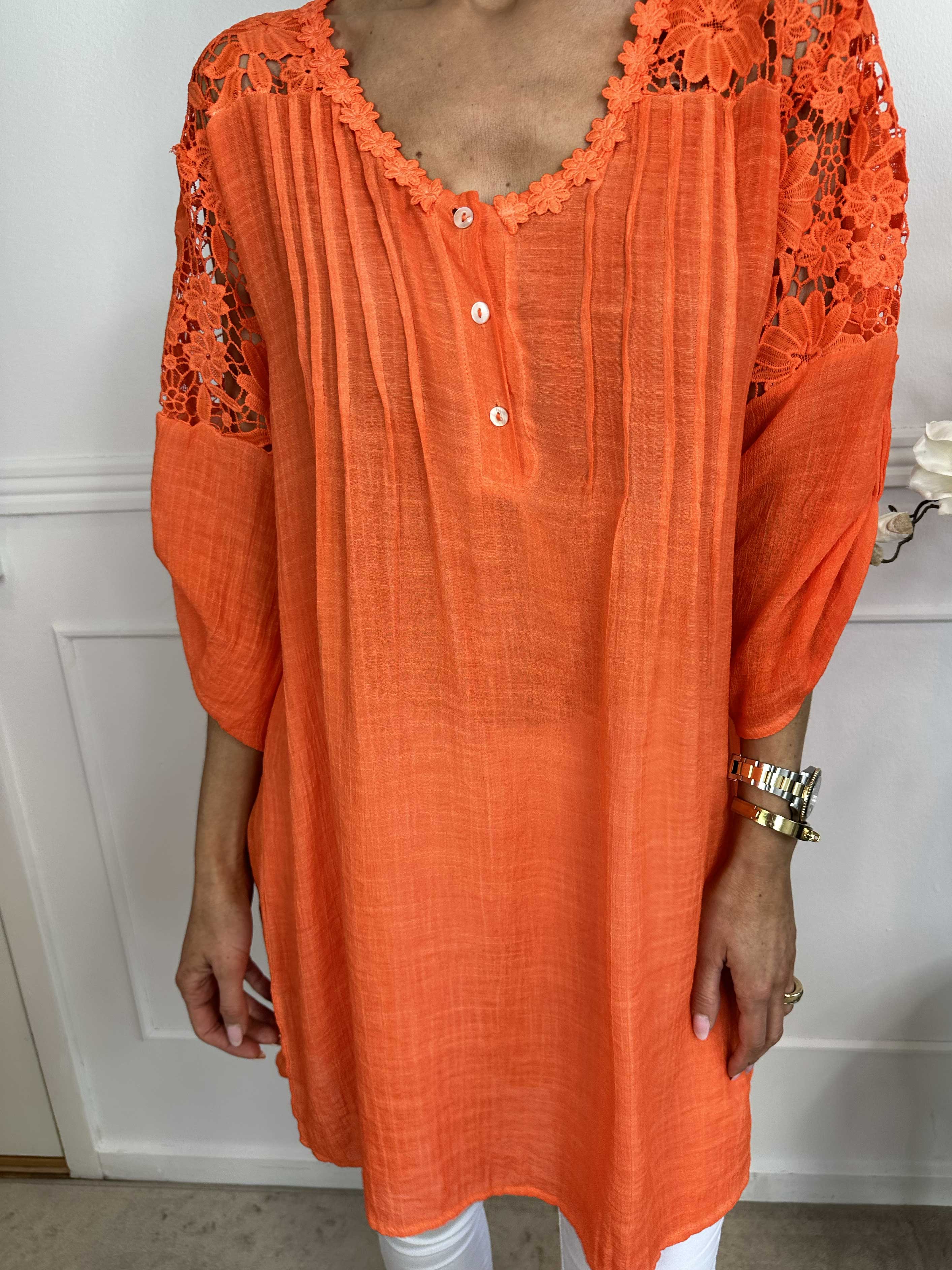 Juliette - Tunika i bomuldsblanding med broderinger